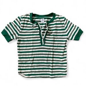 BDG Green and White Striped Short Sleeve Tee